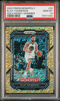 2022-23 PANINI PRIZM MONOPOLY GOLD MONEY SHIMMER Klay Thompson #29 