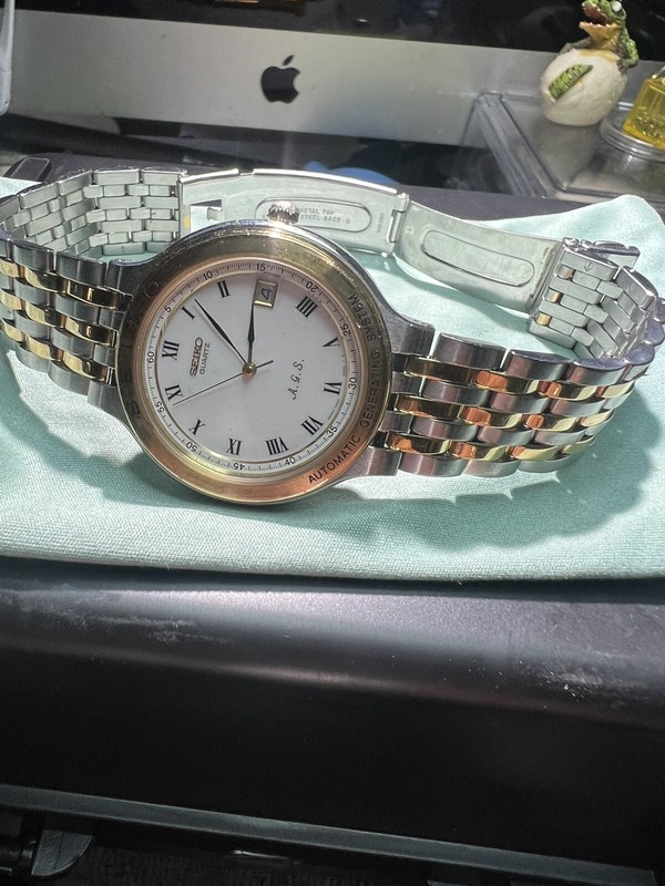 Vintage Seiko Kinetic AGS 7M22 Movement  Not Working As-is Extra Dial And Crown