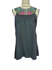 Blusa boho sin mangas bordada grande BCBG MaxAzria para mujer