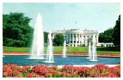 Garden View of the United States White House Washington DC Vintage Postcard