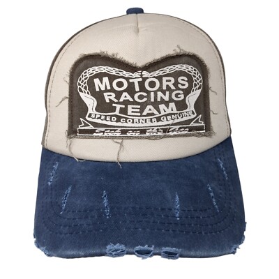 Motor Racing Team Speed Corner Genuine Slideback Hat Multi One Size Distressed