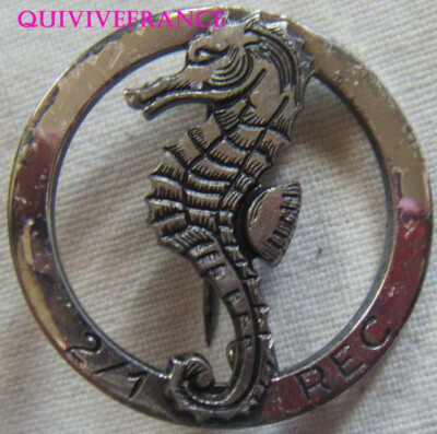 IN23223 - Badge 1° R.E.C, 2° Squadron, Seahorse, A.B. Paris On 2 Lines