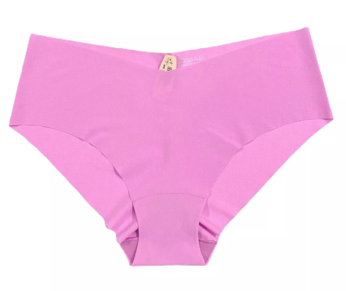 Victorias Secret Soft Seamless No Show Raw Cut Hiphugger Pink Panty size  Large