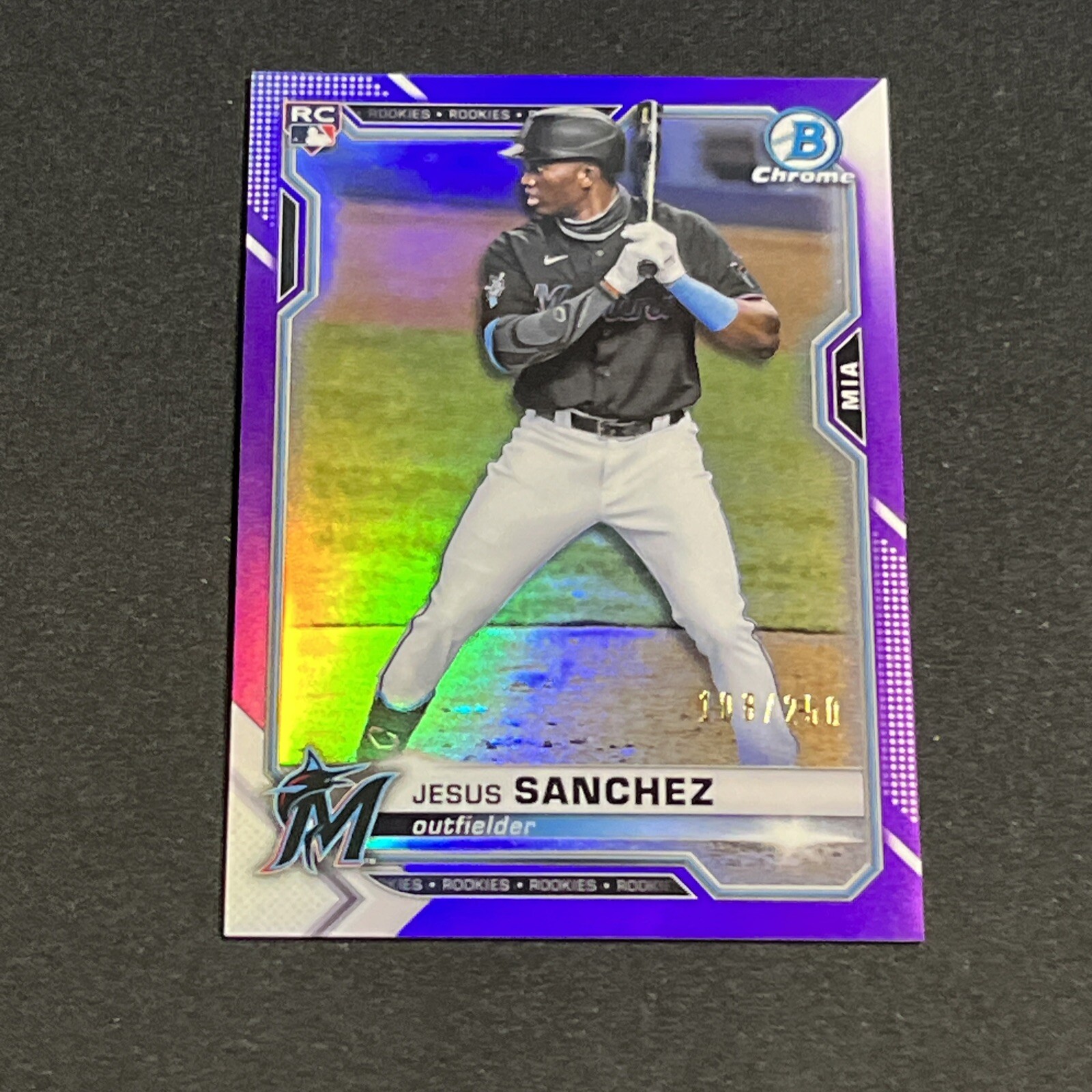 2021  Bowman Chrome #35 Jesus Sanchez Purple Refractor /250