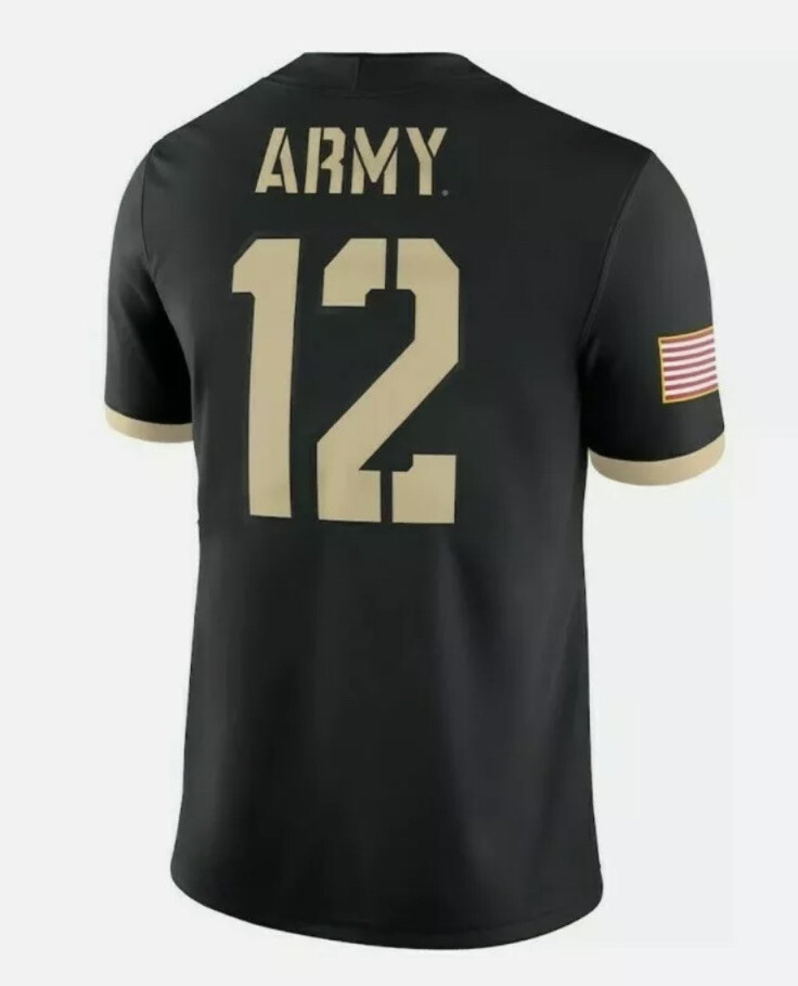 NIKE ARMY BLACK NIGHTS #12 TEAM GAME FOOTBALL JERSEY AO9885 010 sz