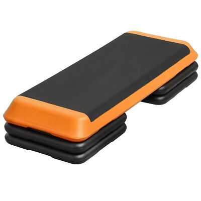 Training Aerobic Step 43''Fitness Exercise Workout Stepper W/ Riser Orange