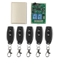 2CH 433MHz Relay Wireless Remote Control Switch 5pcs Transmitter+Receiver Set