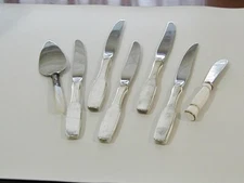 7 Cheese Hors d'oeuvres Spreaders Knives Snack Serving Silver Plate Stainless 