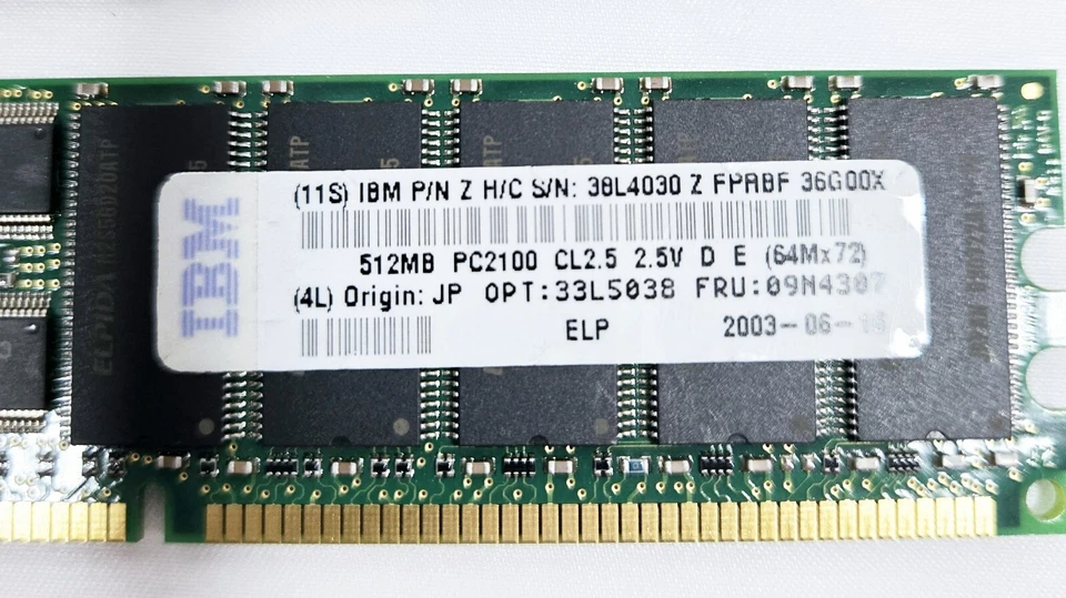 Lot 2 Infineon HYS72D64500GR-7-B SDRAM Memory Module 512MB PC2100R-20330-M - Image 3 of 3