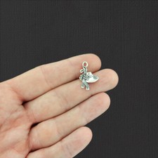 12 Hat Antique Silver Tone Charms - SC3545