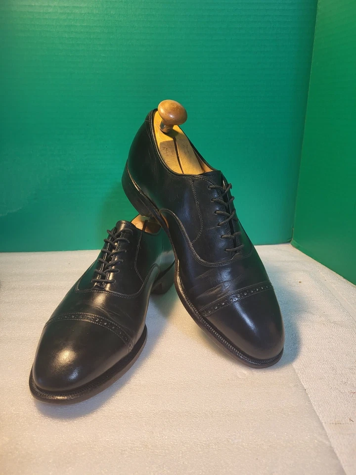 Sapato social Oxford masculino Johnston & Murphy biqueira preta tamanho 9-1/2 D/B- salto  - Imagem 3 de 4