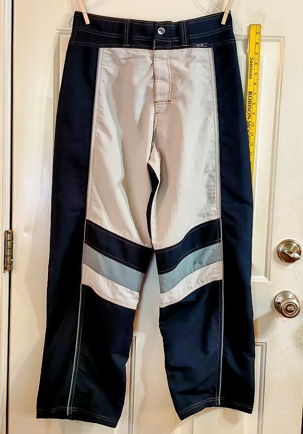 Men's Jet Pilot Black Nylon Skateboard Wakeboard Track Pants Size 32 Hook Loop Fly