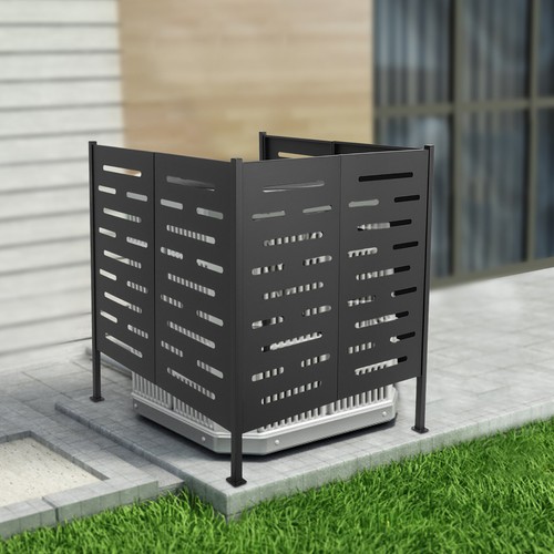 Air Conditioner Fence Iron Outdoor Equipment Enclosure Privacy Fence Panel