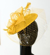 Saucer Sinamay Headband Fascinator Wedding Ascot Hat Hatinator Birdcage Veil