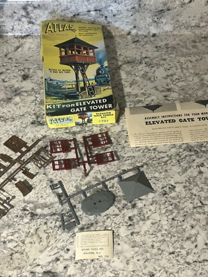Atlas HO Scale Elevated Gate Tower Plastic Model Kit #701 With Box READ