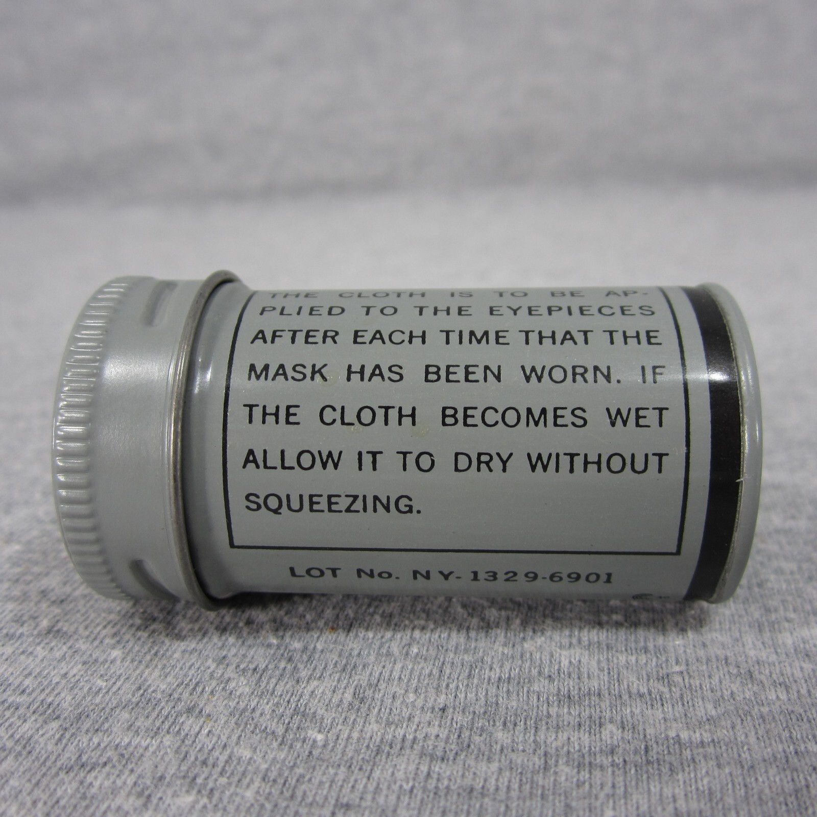 Vintage Gas Mask Anti Dim Cloth in Tin Can - Mint Condition