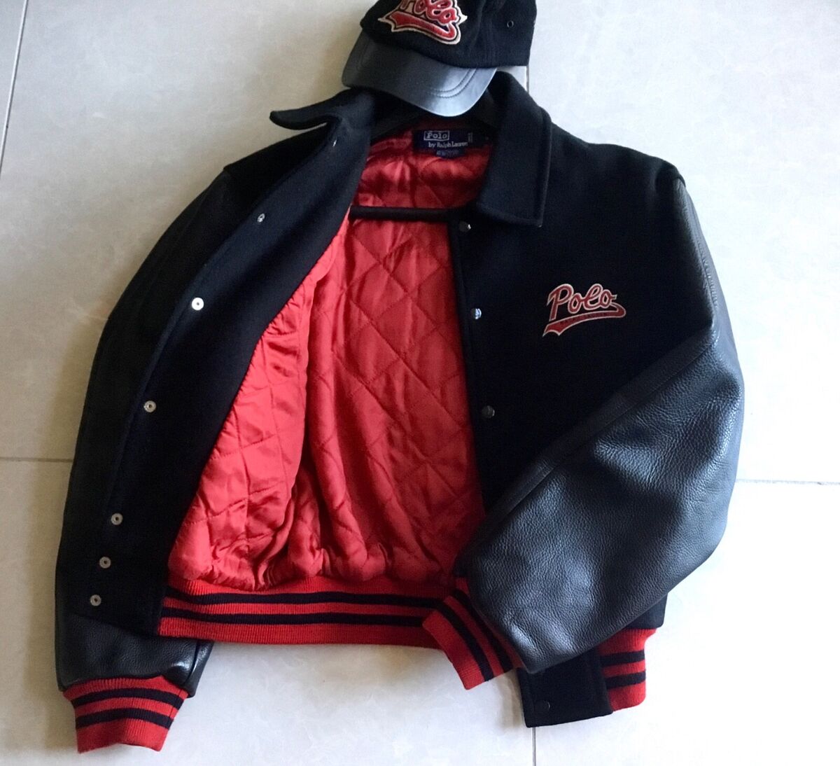 OG Vintage Polo Ralph Lauren Tiger Leather Jacket W/ Hat RRL OG Vintage Polo Ralph Lauren Tiger Leather Jacket W/ Hat RRL