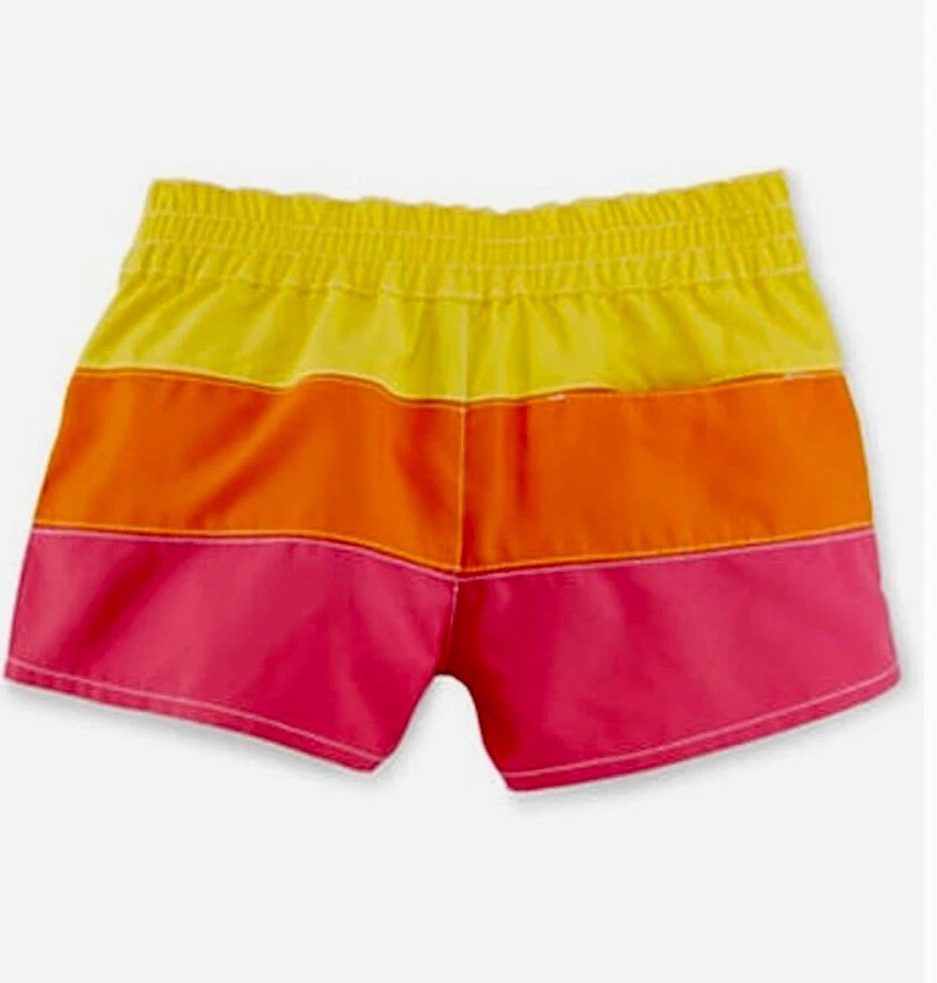 Polo Ralph Lauren Girls 7 Water Board Shorts Bold Striped Color Block WORN ONCE - Image 2 of 4