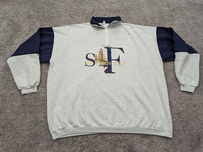 Vintage San Francisco Sweatshirt Men's Extra Large 1/4 Zip Made in USA