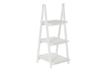 LIBRERIA A SCALA 3 RIPIANI IN LEGNO BIANCO SCAFFALE DA TERRA MULTIUSO