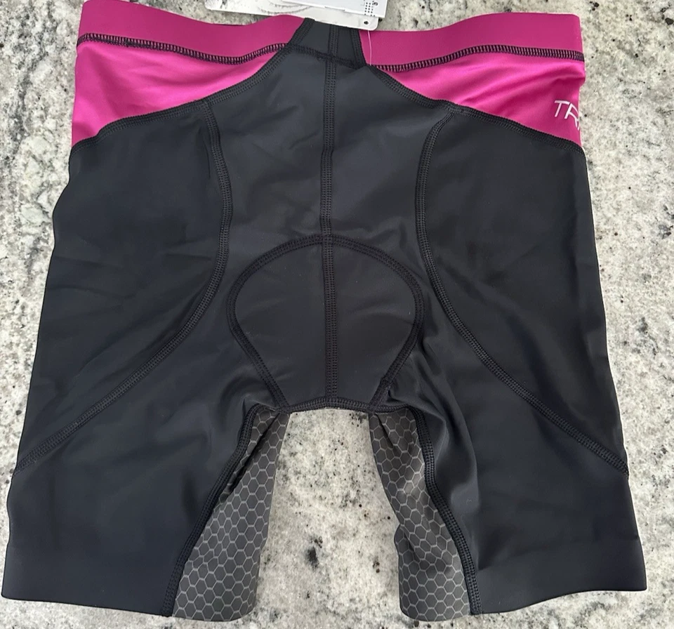 皮肤 TRI 400 女式骑行短裤,黑色/兰花,小号 — 第 4/4 张图片