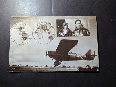 Mint France Aviation PPC Postcard Costes and Brix Aviators Pilots