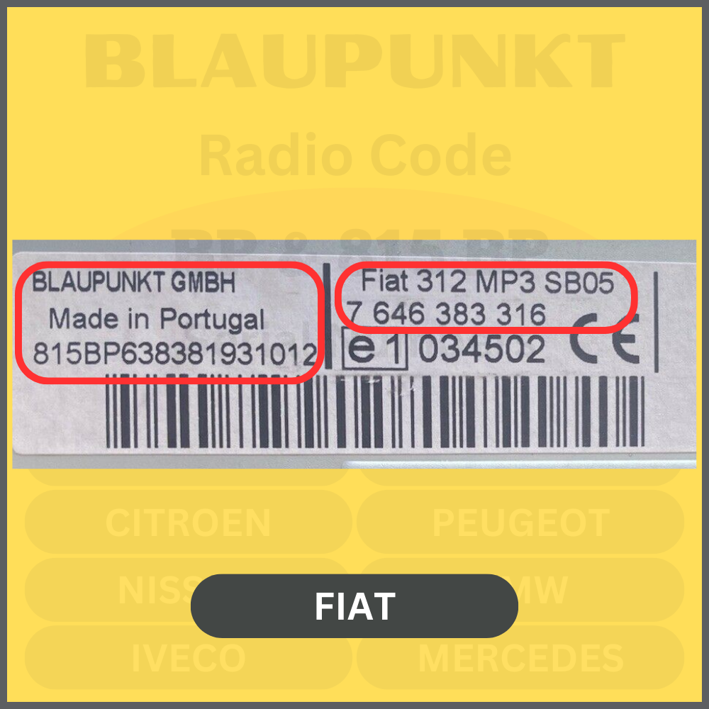 Unlock Pin Code provided IVECO DAILY BLAUPUNKT BOSCH IVECO CD Radio Code Stereo | UK