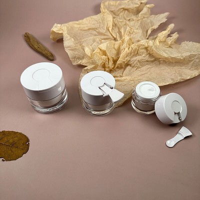 Empty Cream Jar Refillable Lotion Bottle With Spoon 15/30/50g Airless Pump J _r1