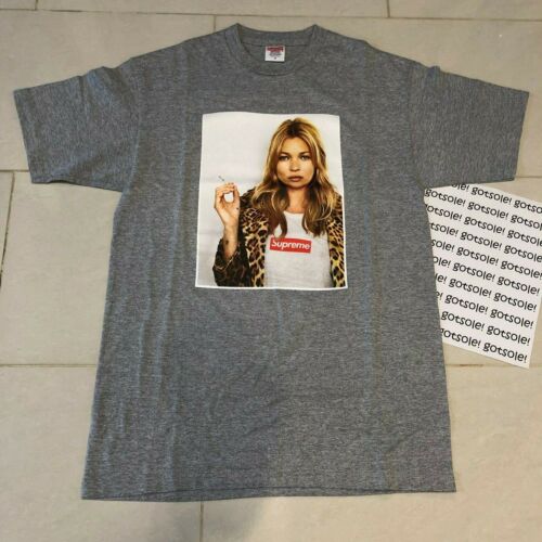 SUPREME KATE MOSS PHOTO TEE GREY SS12 MEDIUM M T-SHIRT 2012 RARE SUP BOX LOGO - Afbeelding 1 van 10