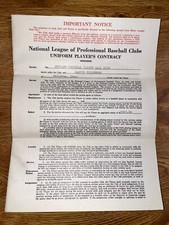 1946 CUBS Player's Contract SIGNED:  Marv Felderman (D.2000) +Ford Frick (HOF)