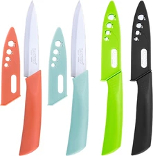 Paring Knives Set, 4 Inch Paring Knife with Cover, for Fruit Peeling Kitchen