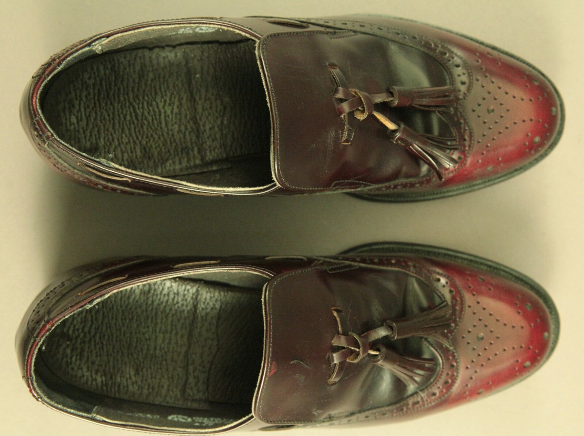 O\'Sullivan Executive Imperials Burgundy Leather Tassel Wingtip Slipon Loafer 12C O main image 2