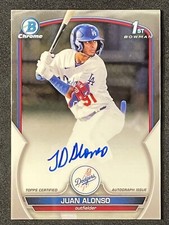 2023 BOWMAN CHROME JUAN ALONSO 1ST BOWMAN CHROME AUTOGRAPH AUTO DODGERS 