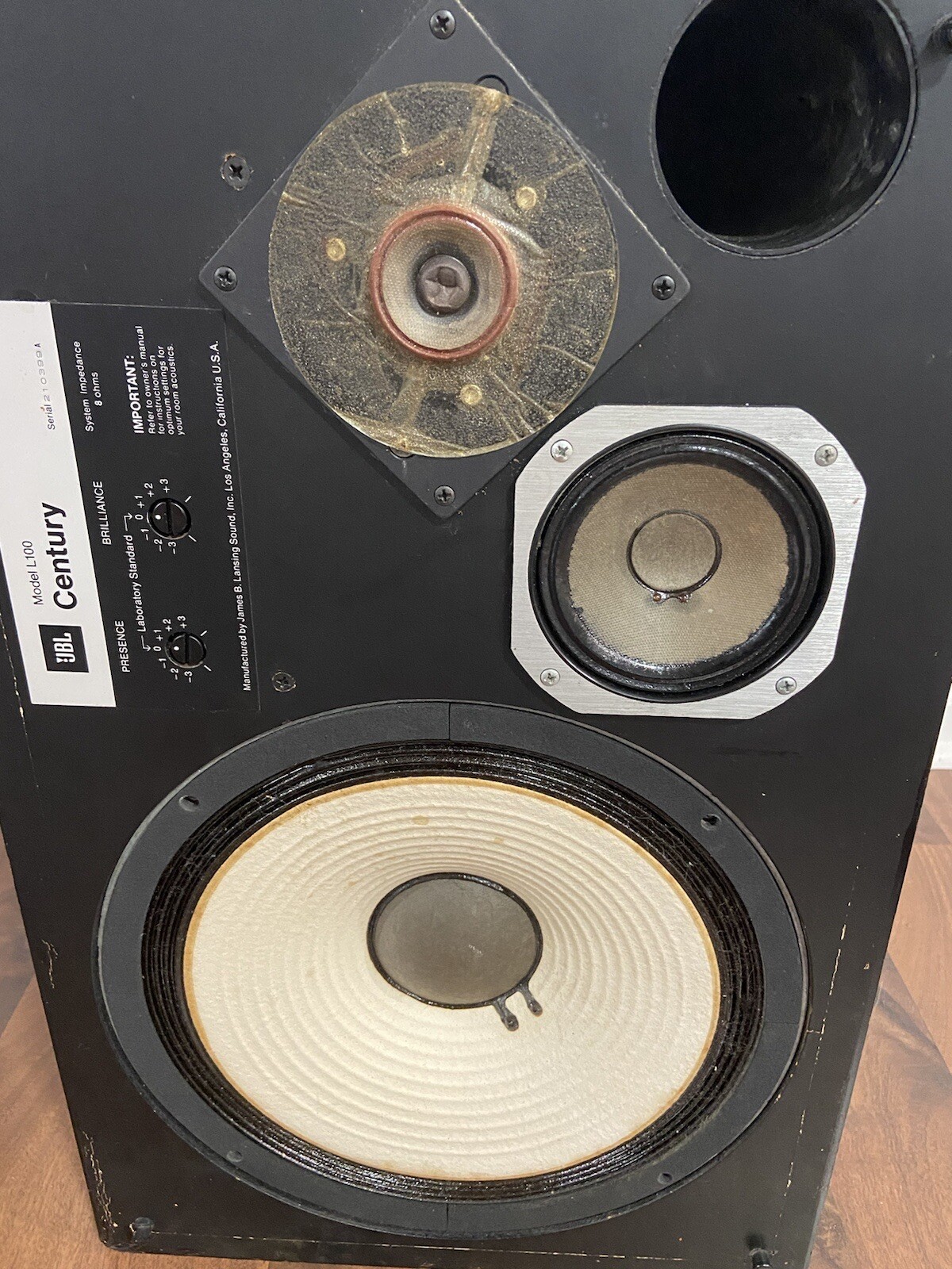 JBL CENTURY L-100 Vintage Speaker no grills Single