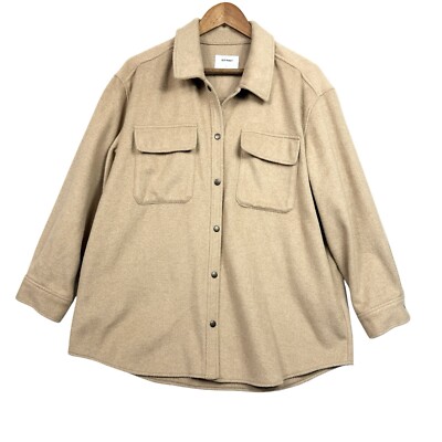 Old Navy Brushed Twill Camel Shacket Jacket Womens Size Large