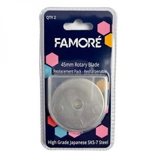 Japanese Steel SKS-7 45mm Rotary Cutter Replacement Blades 2-Pack from Famore Cu