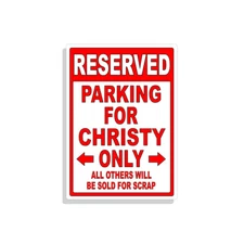 Personalized Parking Sign Wall Decal Metal Sign No Parking Customized Christy