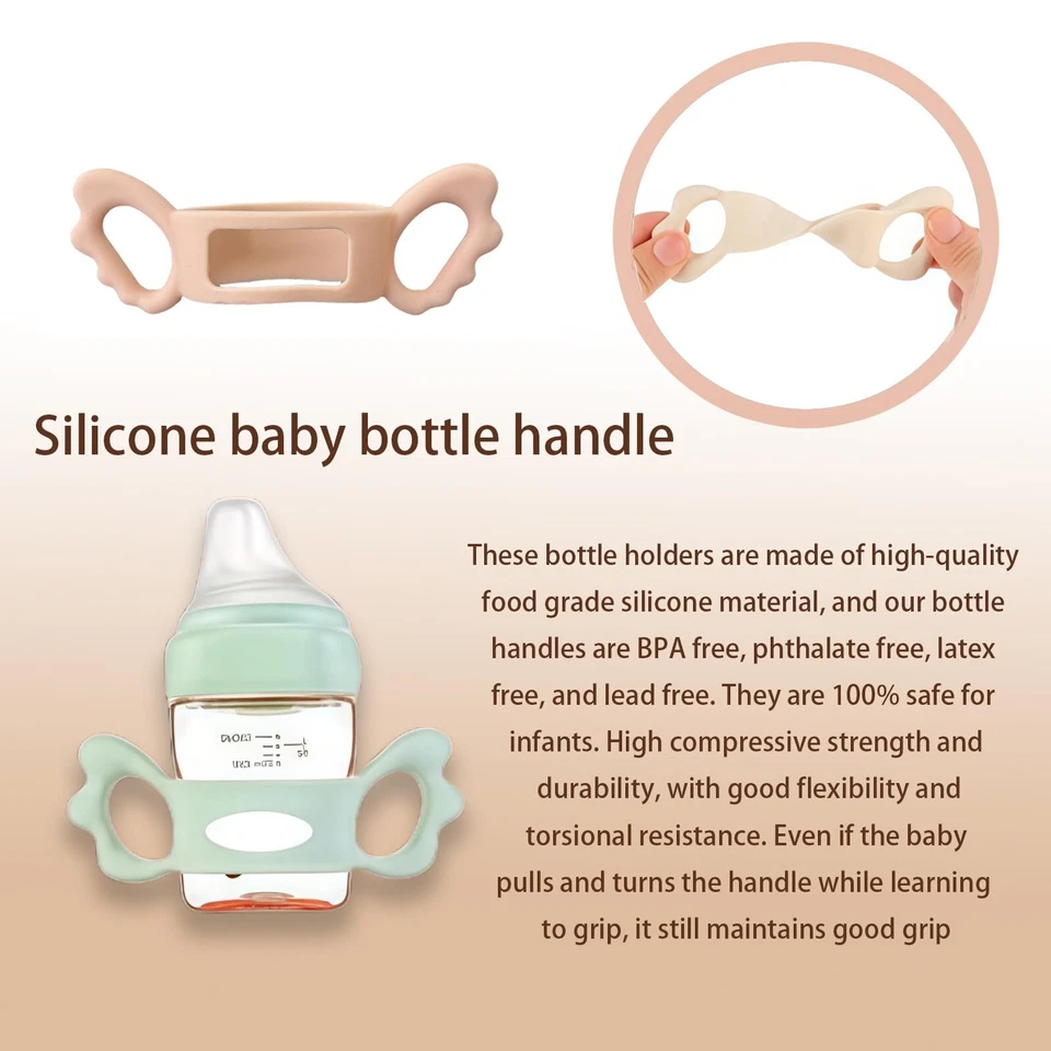 4 Stück Babyflaschen Griffe Babyflaschengriff Aus Silikon Flaschengriff Halte... - Bild 4 von 4