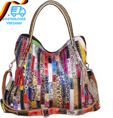 Bag Bunte Handtasche Leder Segater® Damen Multicolor
