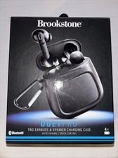 Brookstone Duet Pro TWS Earbuds  Built-In Speaker And Charging Case