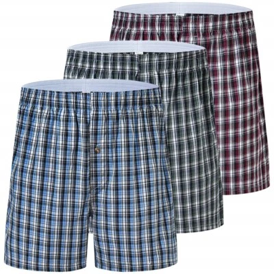 3 6 12 Pack Cotton Rich Men's Woven Boxer Shorts Loose Fit Underwear