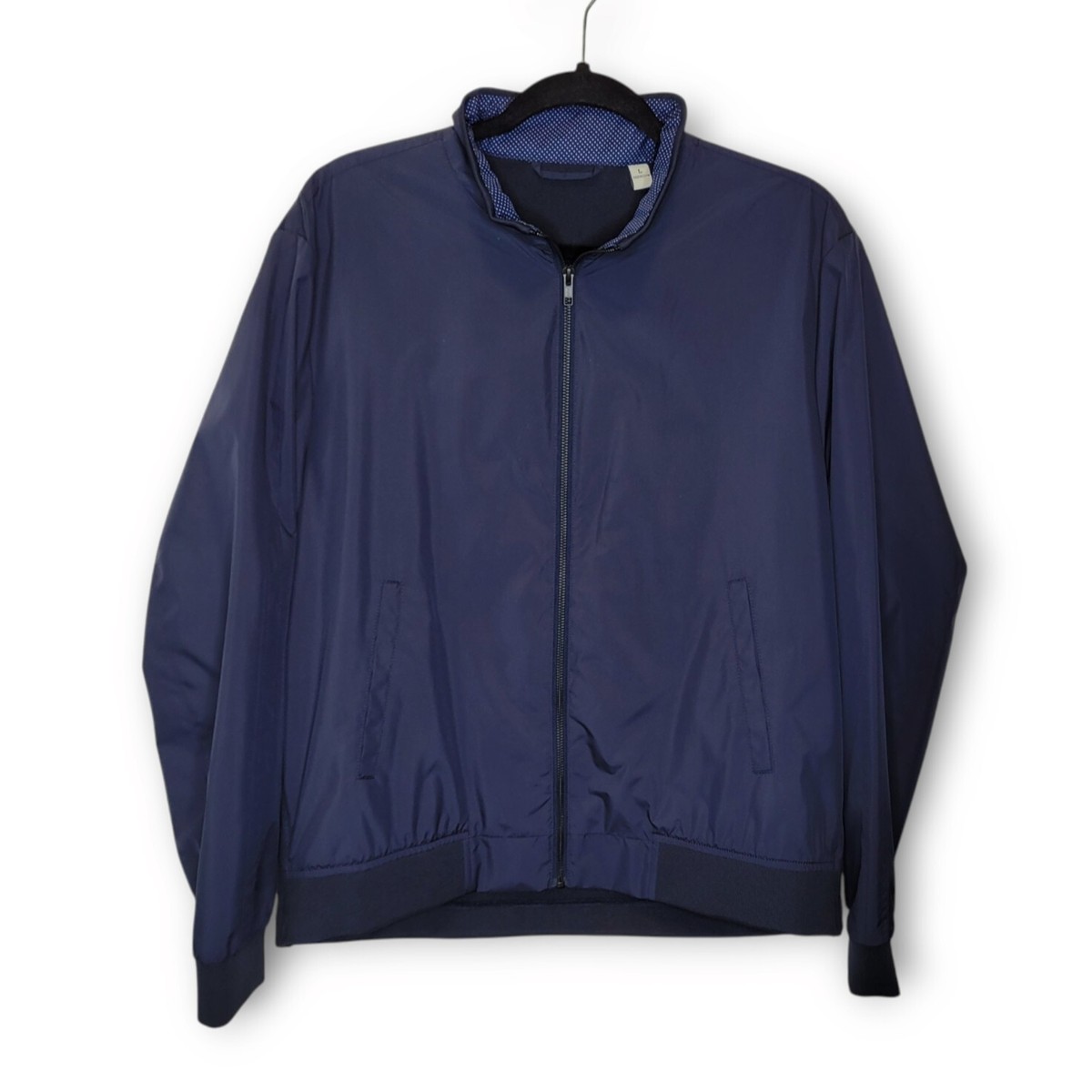 Jos A Bank 1905 Tailored Fit Weatherproof Bomber Jacket L Navy Blue  Windbreaker