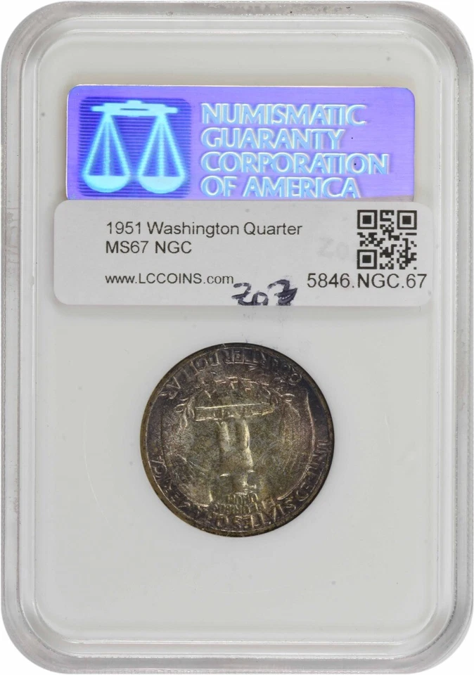 1951 Washington Silver Quarter MS67 NGC - Image 2 of 2