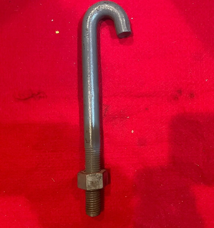 J Bolt—Steel—3/4 Inch Thick and Nut Is 1 3/8” wrench fit—meant For-coarse thread