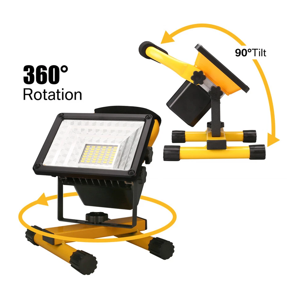 60W LED Rechargeable Cordless Work Site Flood Light Mobile Portable Camping Lamp - Image 4 of 4