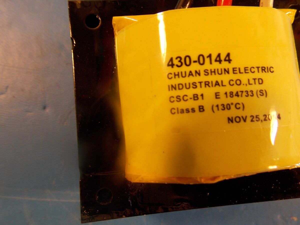CHUAN SHUN ELECTRIC TRANSFORMER 430-0144 CSC-B1 E184733 CHUAN SHUN ELECTRIC TRANSFORMER 430-0144 CSC-B1 E184733