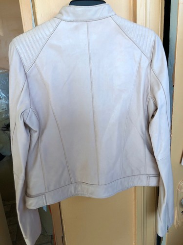 Cole Haan Seamed Leather Jacket Size 