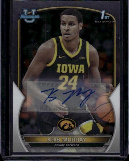 2022-23 Bowman University Chrome #71 Kris Murray Chrome Prospect Autographs