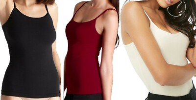 Trägertop Trägertop Stretch ITY Stoff dünne Träger Camisole Damen Made in UK
