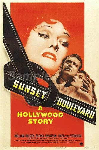 VINTAGE SUNSET BOULEVARD HOLLYWOOD STORY MOVIE POSTER A2 PRINT
